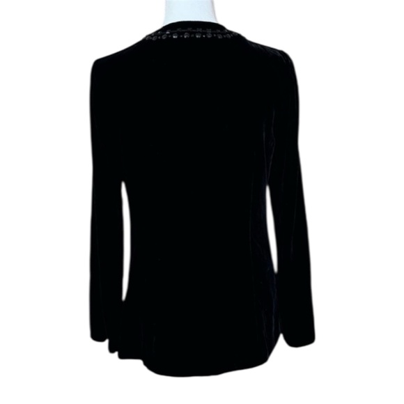 Talbots women’s embellished black velour tunic top, holiday ready, Size S, NWOT - Picture 2 of 4